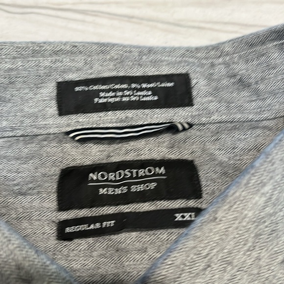 Nordstrom XXL Herringbone button up with Leather Elbow Patches - Picture 2 of 4